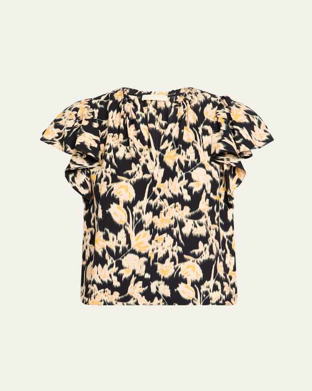 Lilo Flutter-Sleeve Blouse